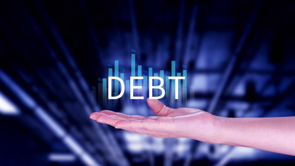 Adobe Stock - Hand outreached with word "Debt" above it
