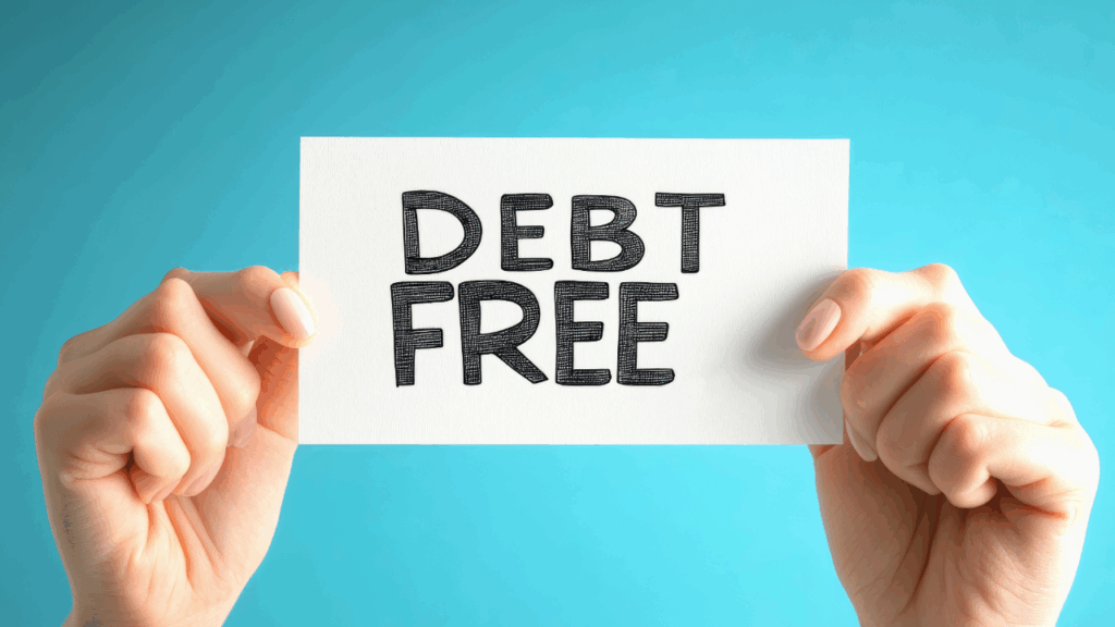 Adobe Stock - "Debt Free" sign
